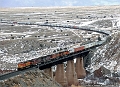 BNSF 4734 at Abo Bridge 1 with Snow in March 1999